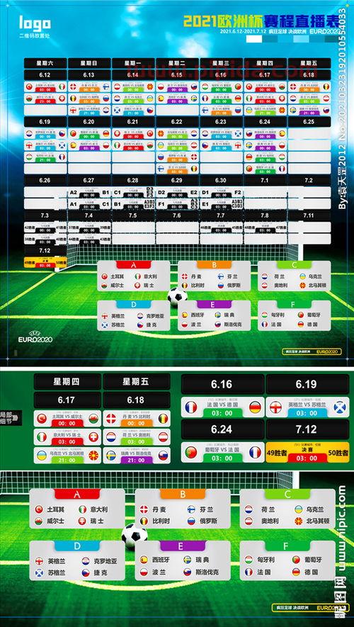 2021年欧洲杯赛程表高清图