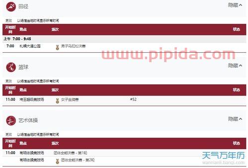 8号奥运会比赛项目